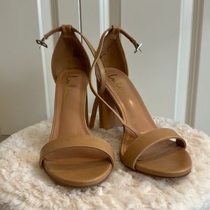 Lulus Taylor Naked Hazelnut Ankle
Strap Heels